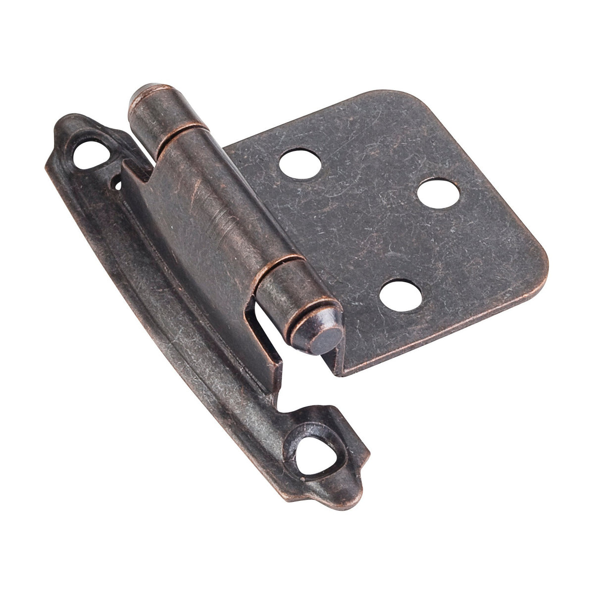 Self-Closing Face Frame Flush Hinge, Distressed Oil Rubbed Bronze