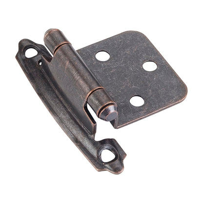 Self-Closing Face Frame Flush Hinge, Distressed Oil Rubbed Bronze