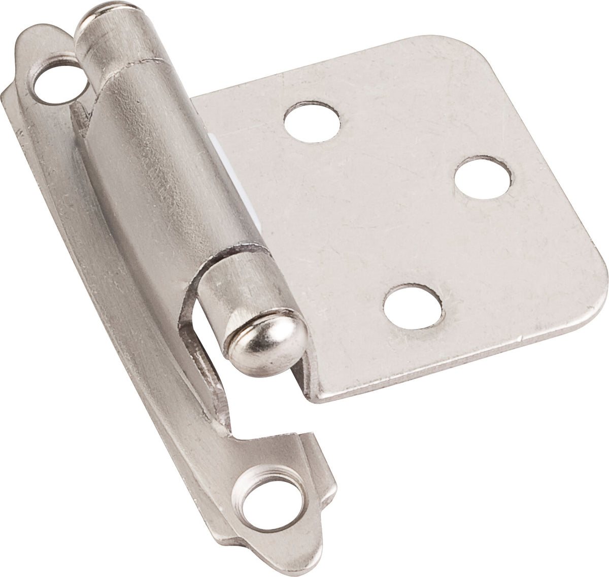 Self-Closing Face Frame Flush Hinge, Satin Nickel