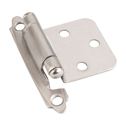Self-Closing Face Frame Flush Hinge, Satin Nickel