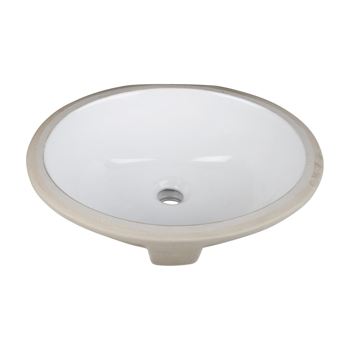Seraphine 15" Oval Porcelain Undermount Bathroom Sink, White