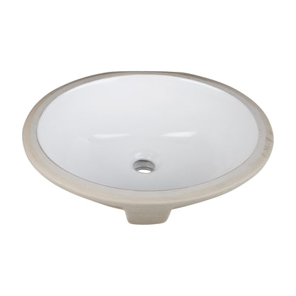 Seraphine 15" Oval Porcelain Undermount Bathroom Sink, White