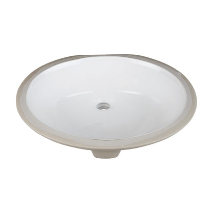 Seraphine 17" Oval Porcelain Undermount Bathroom Sink, White