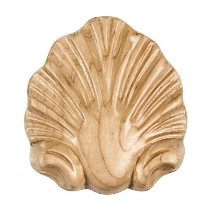 Shell Wood Applique, 2-1/2" x 1/2" x 2-3/4"