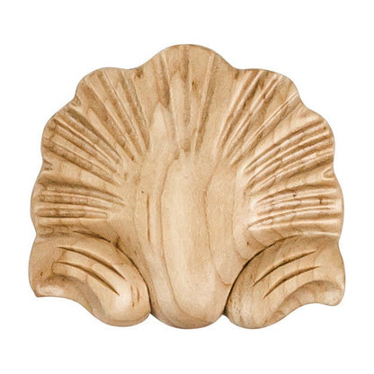 Shell Wood Applique, 3-1/8" x 1/2" x 2-7/8"