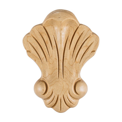 Shell Wood Applique, 3-1/4" x 5/8" x 4-3/8"