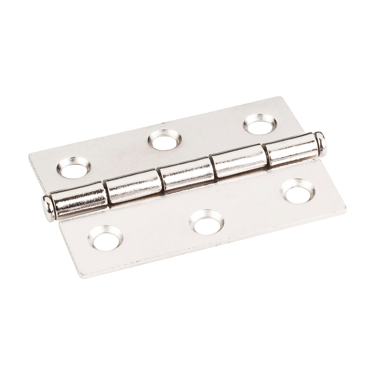 Single Full Swaged Butt Hinge, 2-1/2" x 1-11/16", Bright Nickel