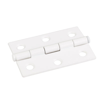 Single Full Swaged Butt Hinge, 2-1/2" x 1-11/16", Bright White