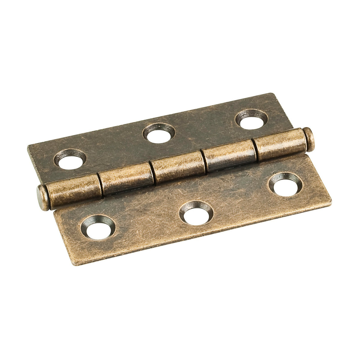 Single Full Swaged Butt Hinge, 2-1/2" x 1-11/16", Brushed Antique Brass