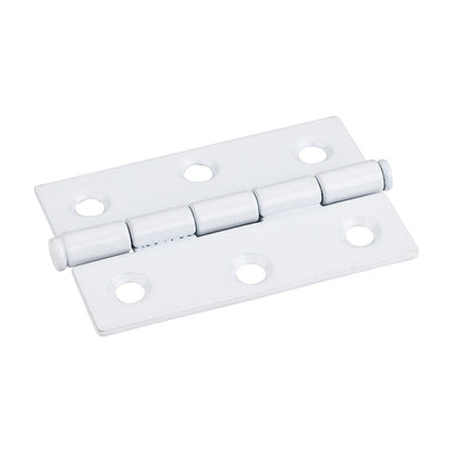 Single Full Swaged Butt Hinge, 2-1/2" x 1-11/16", White