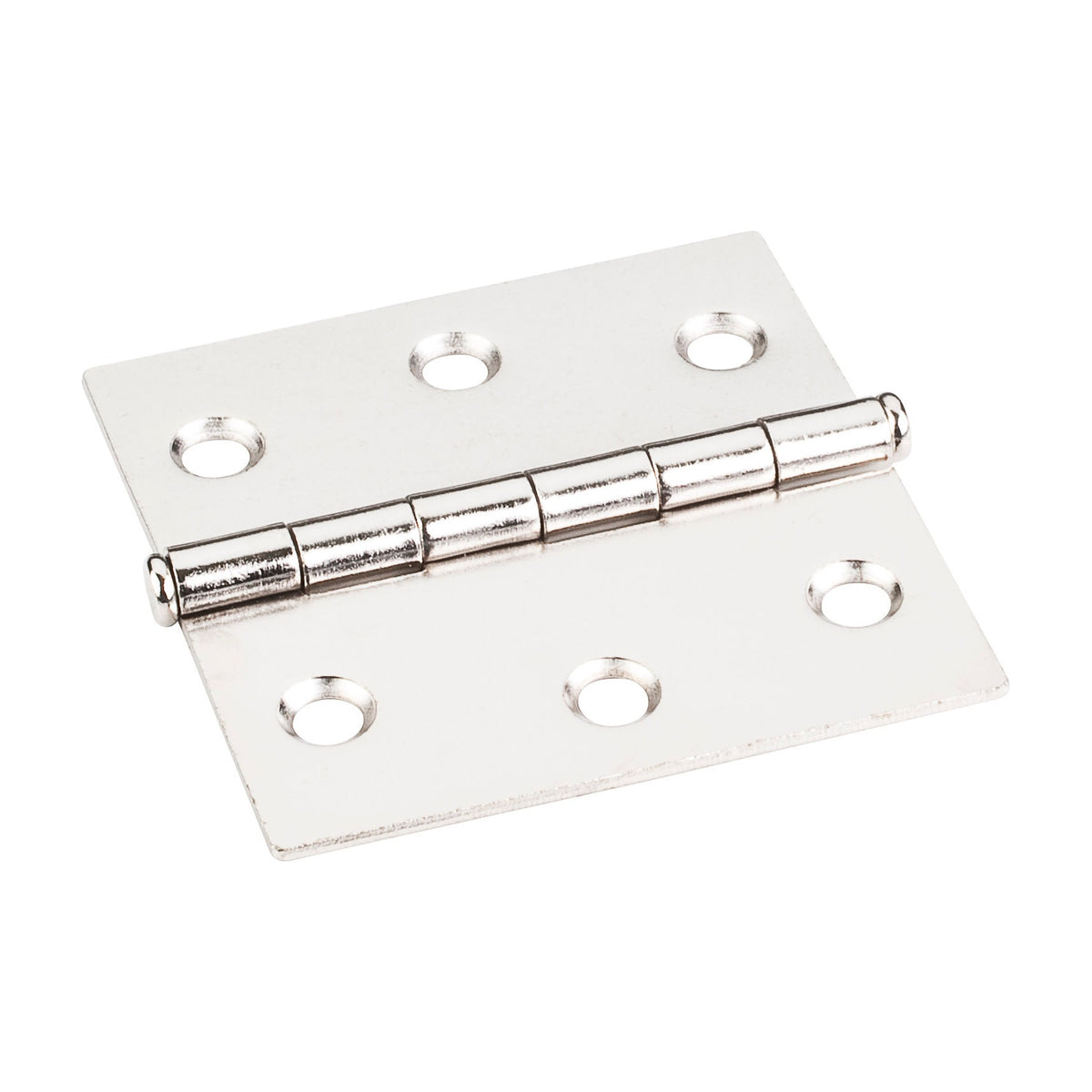 Single Full Swaged Butt Hinge, 2-1/2" x 2-1/2", Bright Nickel
