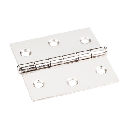 Single Full Swaged Butt Hinge, 2-1/2" x 2-1/2", Bright Nickel