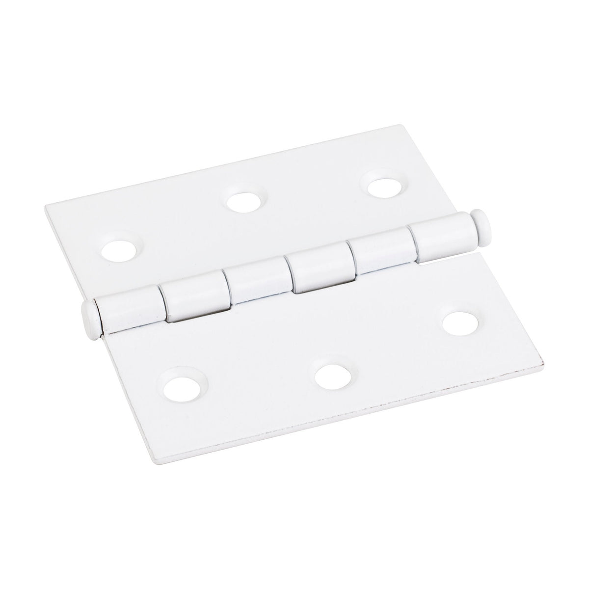 Single Full Swaged Butt Hinge, 2-1/2" x 2-1/2", Bright White