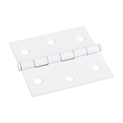 Single Full Swaged Butt Hinge, 2-1/2" x 2-1/2", Bright White