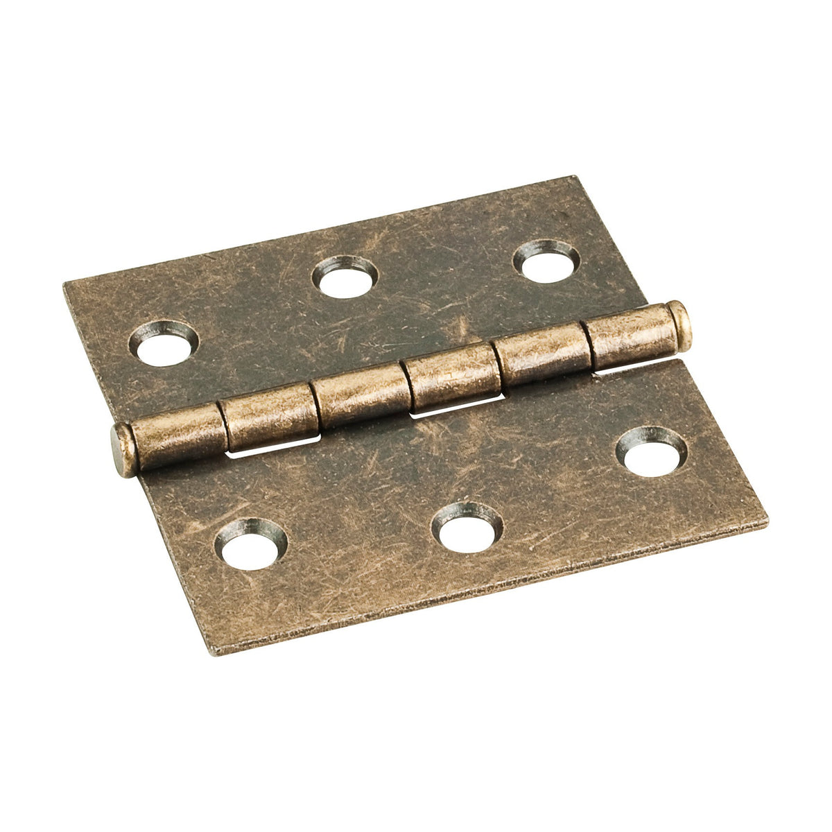 Single Full Swaged Butt Hinge, 2-1/2" x 2-1/2", Brushed Antique Brass