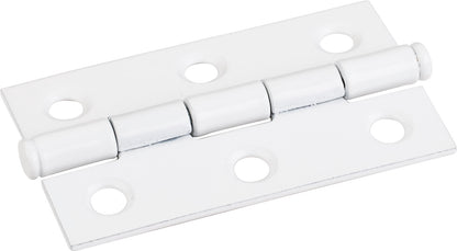 Single Half Swaged Butt Hinge, 2-1/2", Bright White