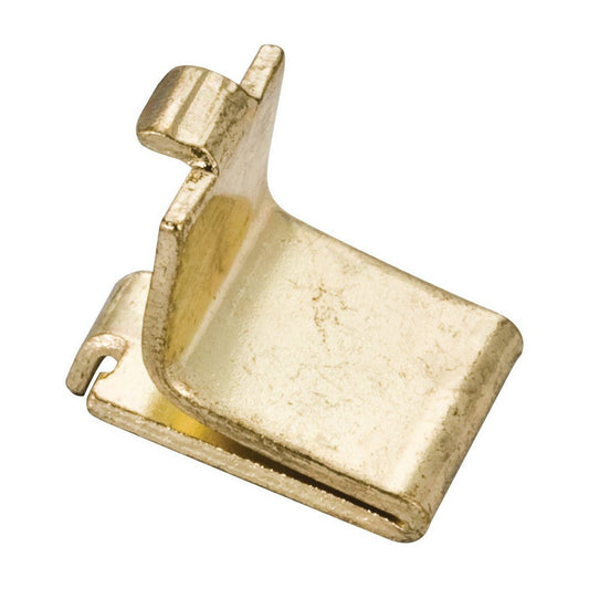 Single-Track Shelf Clip in Polished Brass