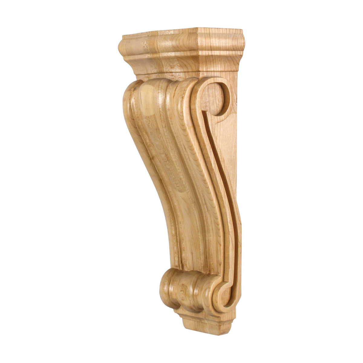 Smooth Profile Scrolled Wood Corbel, 5-3/8" x 3-1/2" x 14"