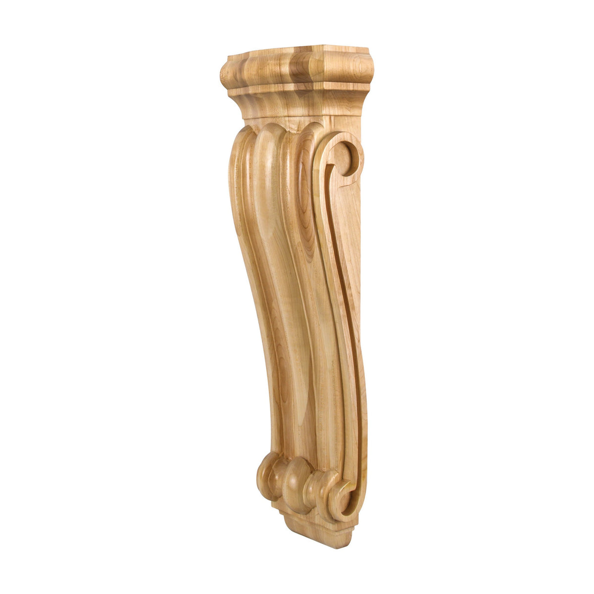 Smooth Profile Scrolled Wood Corbel, 7" x 3-3/4" x 22"