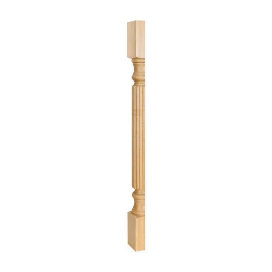 Split Wood Post with Reed Pattern, 3-1/2" x 1-3/4" x 35-1/2"