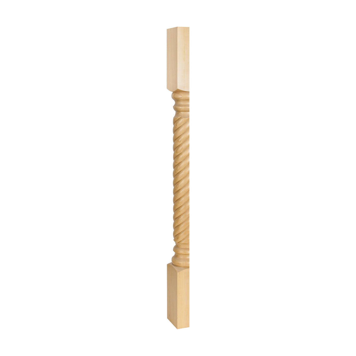 Split Wood Post with Rope Pattern, 3-1/2" x 1-3/4" x 35-1/2"