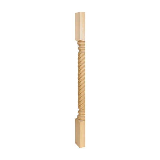 Split Wood Post with Rope Pattern, 3-1/2" x 1-3/4" x 35-1/2"