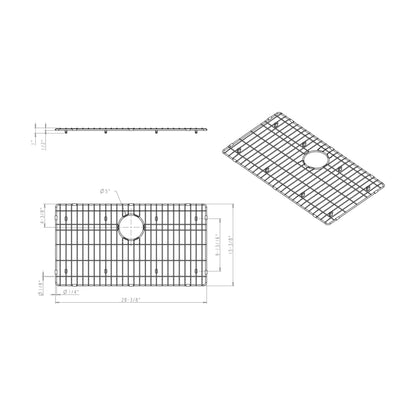 Stainless Steel Kitchen Sink Grid for Augustin 32" Single Bowl Sink, Stainless Steel, alternate view
