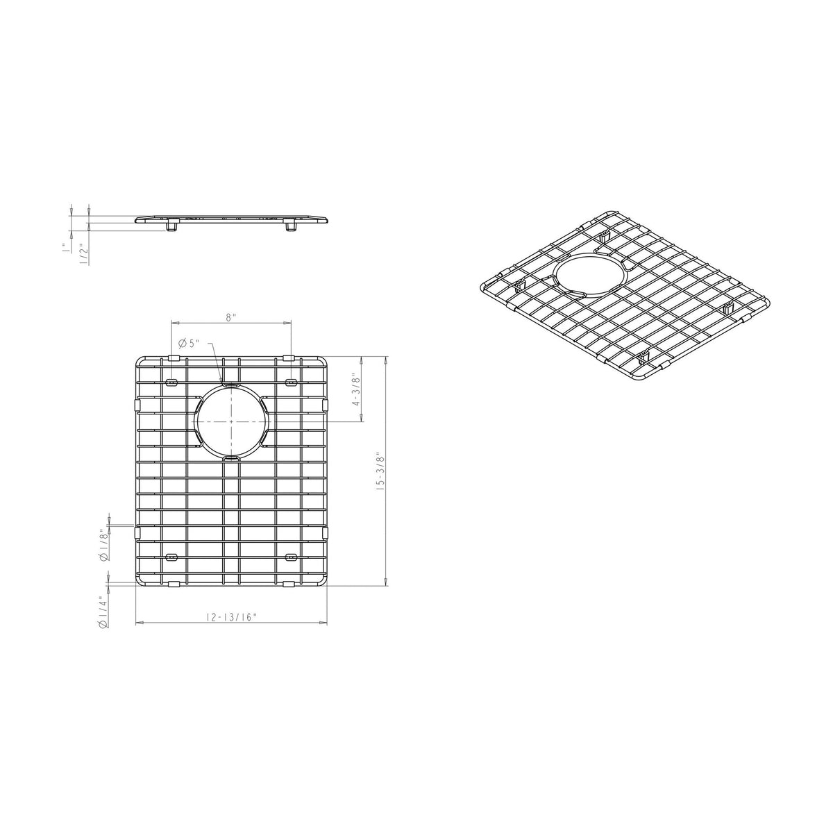 Stainless Steel Kitchen Sink Grid Set for Augustin 32" 50/50 Double Bowl Sink, Stainless Steel, alternate view