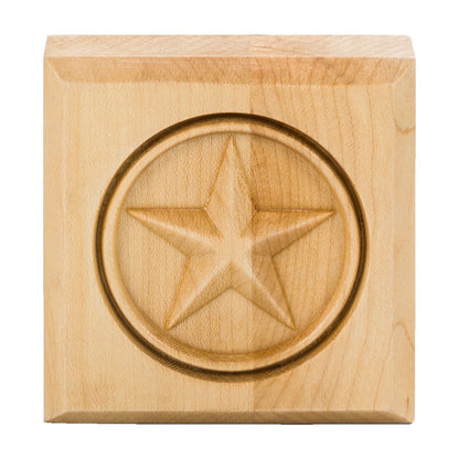 Star Wood Rosette, 3" x 3" x 7/8"