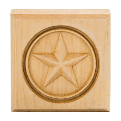 Star Wood Rosette, 3-1/2" x 3-1/2" x 7/8"