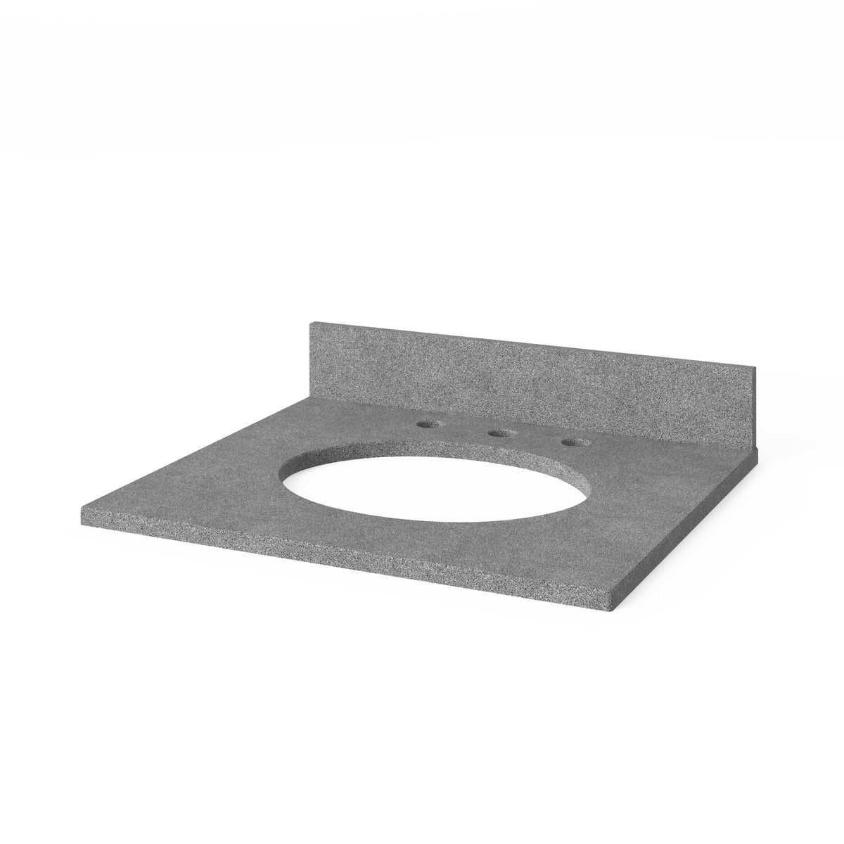 Steel Grey Cultured Marble Vanity Top, 25" Single Oval Bowl Cutout