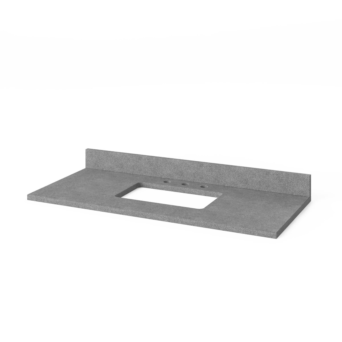 Steel Grey Cultured Marble Vanity Top, 49" Single Rectangle Bowl Cutout