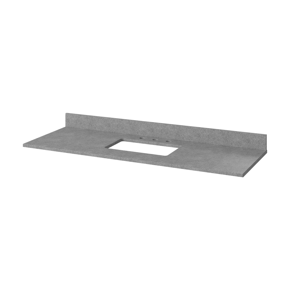 Steel Grey Cultured Marble Vanity Top, 61" Single Rectangle Bowl Cutout