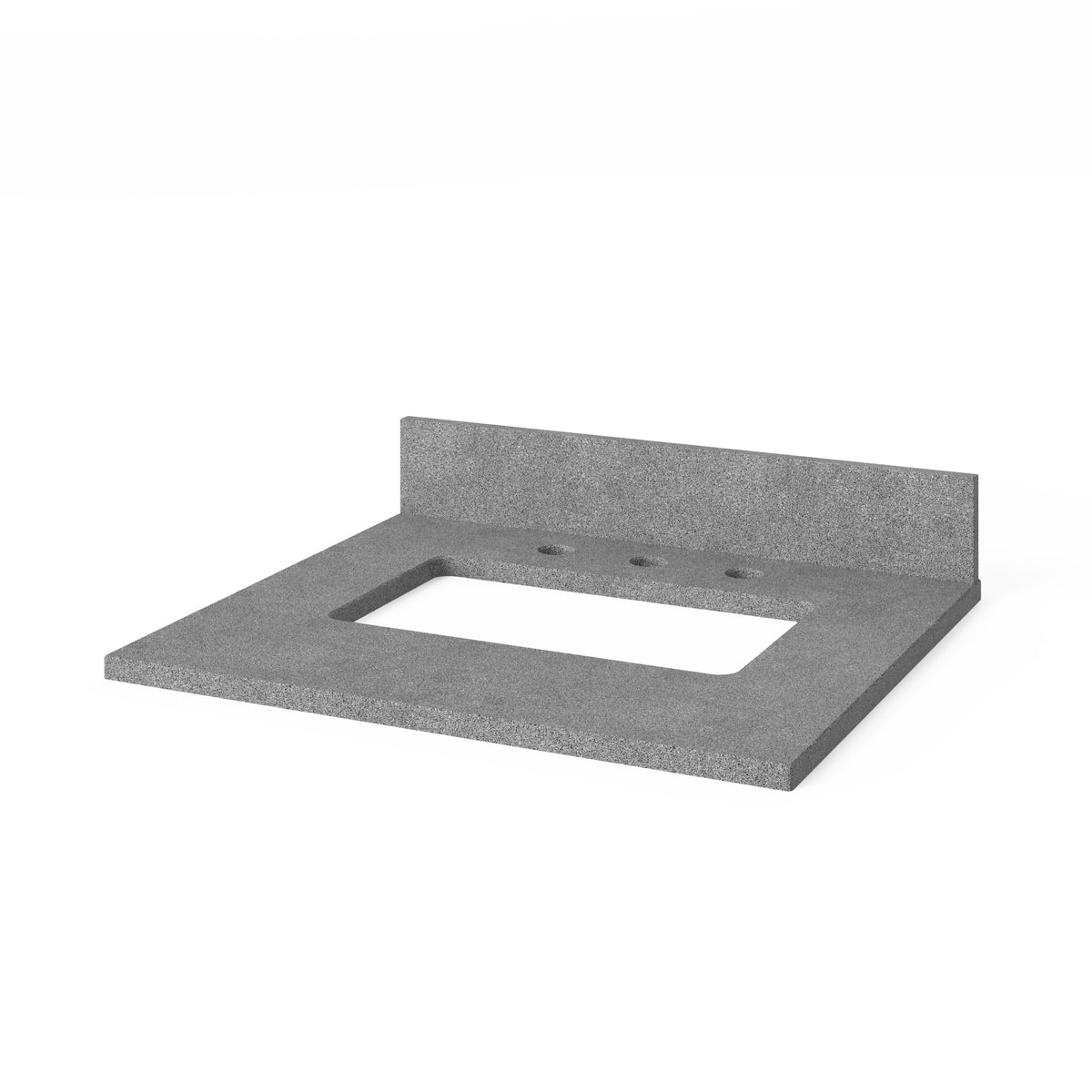 Steel Grey Cultured Marble Vanity Top, 25" Single Rectangle Bowl Cutout