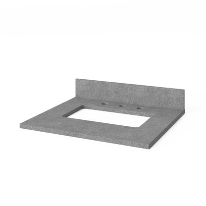 Steel Grey Cultured Marble Vanity Top, 25" Single Rectangle Bowl Cutout