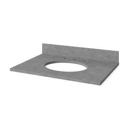 Steel Grey Cultured Marble Vanity Top, 31" Single Oval Bowl Cutout