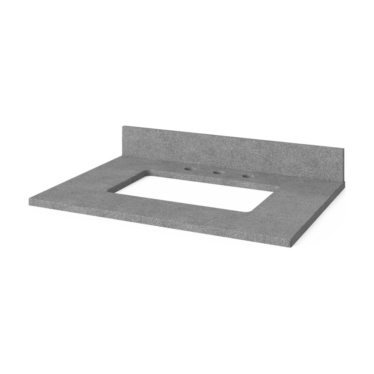 Steel Grey Cultured Marble Vanity Top, 31" Single Rectangle Bowl Cutout