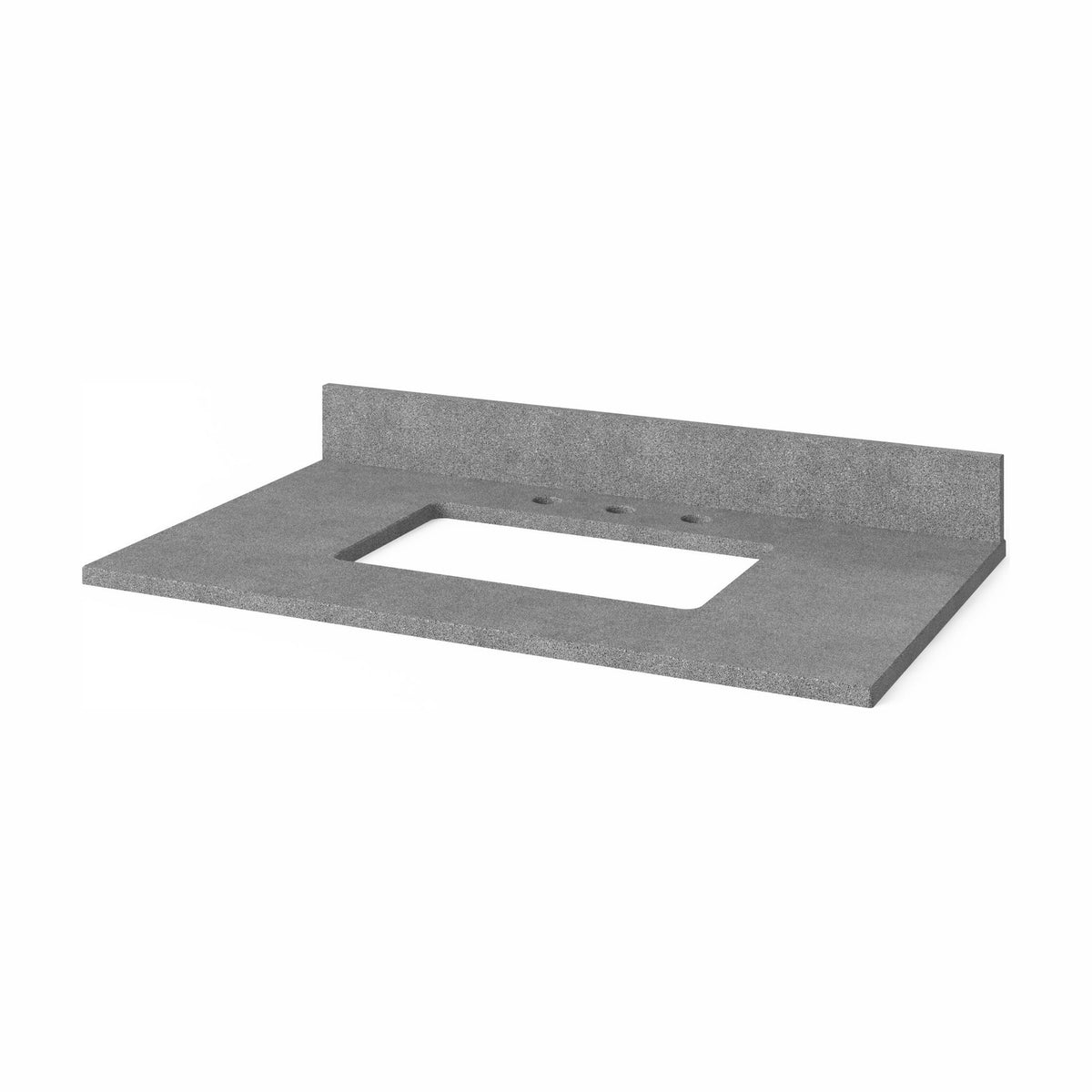 Steel Grey Cultured Marble Vanity Top, 37" Single Rectangle Bowl Cutout