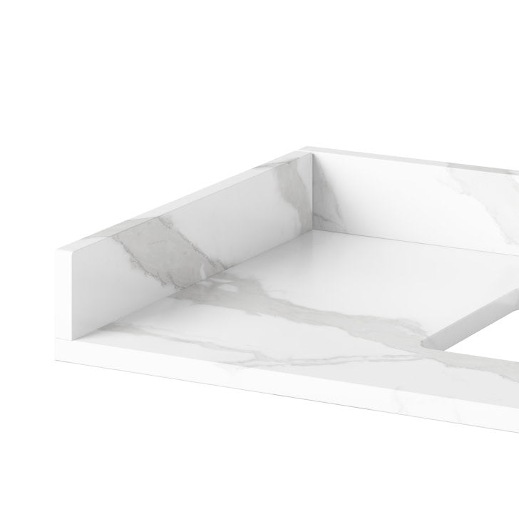 Stone Sidesplash for Vanity Top, Calacatta Vienna Quartz