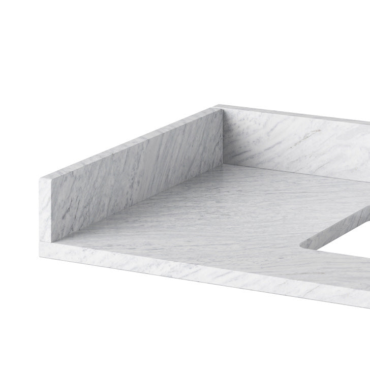 Stone Sidesplash for Vanity Top, White Carrara Marble