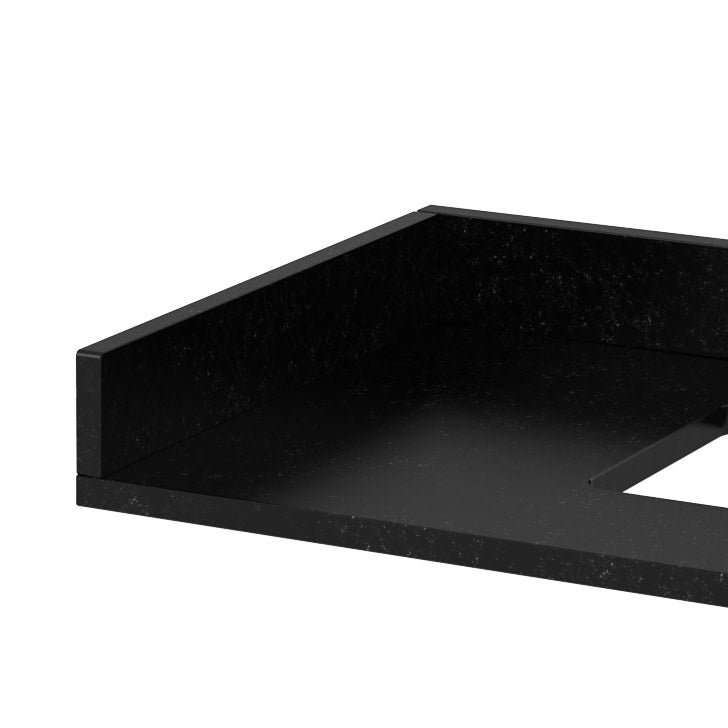 Stone Sidesplash for Vanity Top, Black Granite