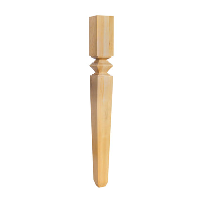Tapered Wood Post with Diamond Carving, 3-3/4" x 3-3/4" x 35-1/2"