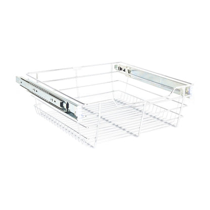 Tate Closet Pullout Basket with Slides in Chrome (14"D), 6" height