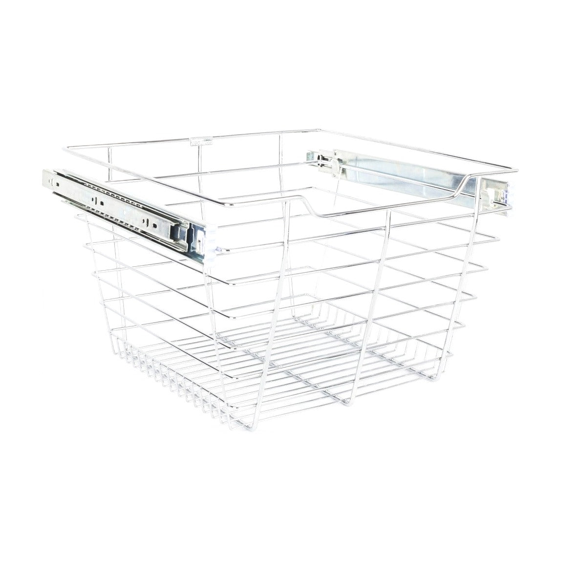 Tate Closet Pullout Basket with Slides in Chrome (16"D), 11" height