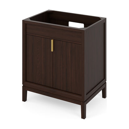 Theodora 30" Single Bowl Freestanding Bathroom Vanity, Dark Walnut