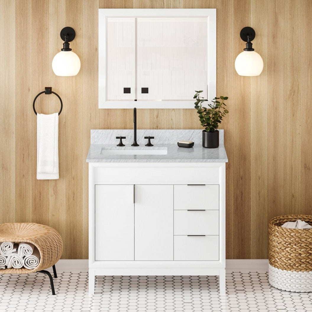 Theodora 36" Left Offset Bowl Freestanding Bathroom Vanity, alternate view