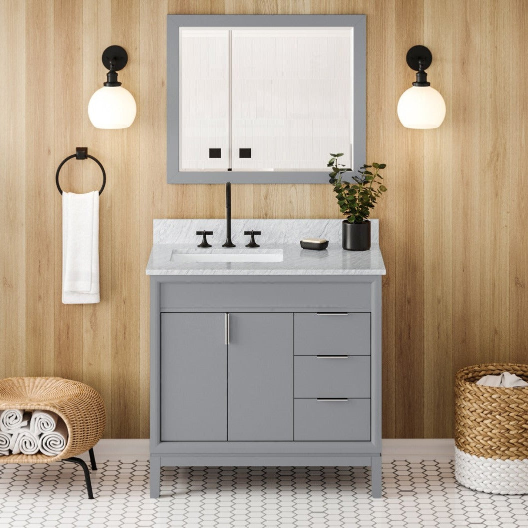 Theodora 36" Left Offset Bowl Freestanding Bathroom Vanity, alternate view