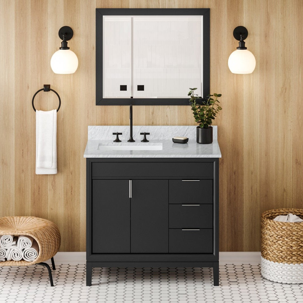 Theodora 36" Left Offset Bowl Freestanding Bathroom Vanity, alternate view