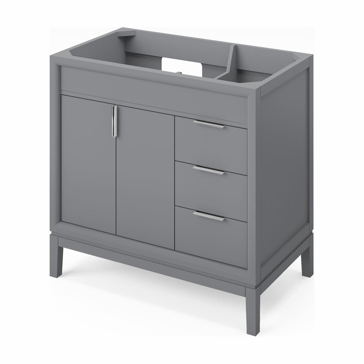 Theodora 36" Left Offset Bowl Freestanding Bathroom Vanity, Grey