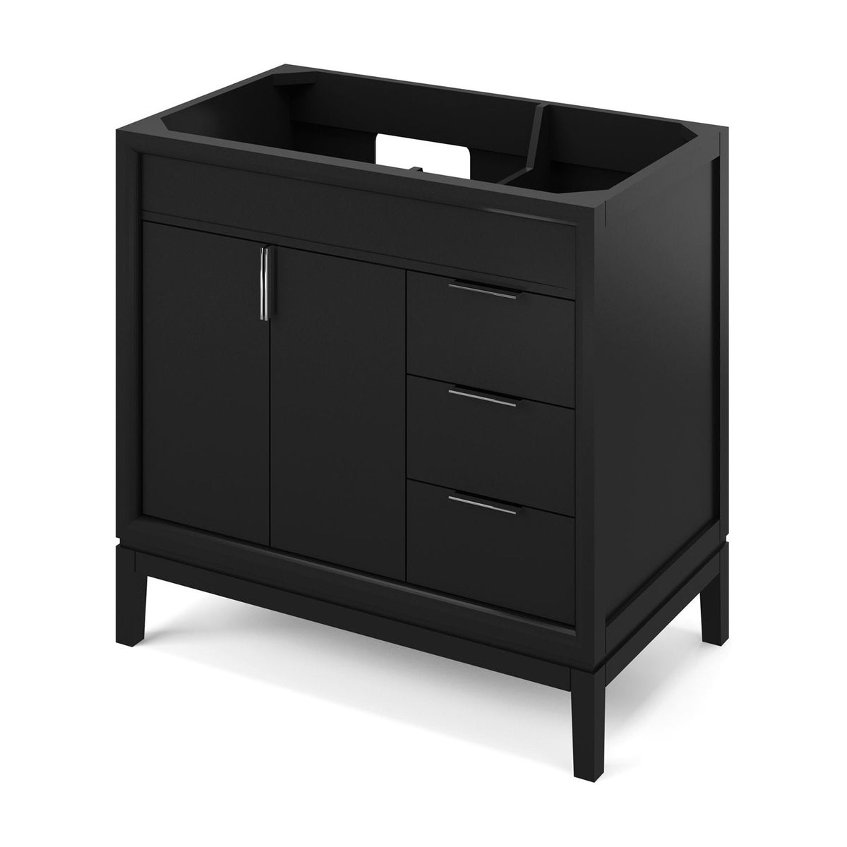 Theodora 36" Left Offset Bowl Freestanding Bathroom Vanity, Black